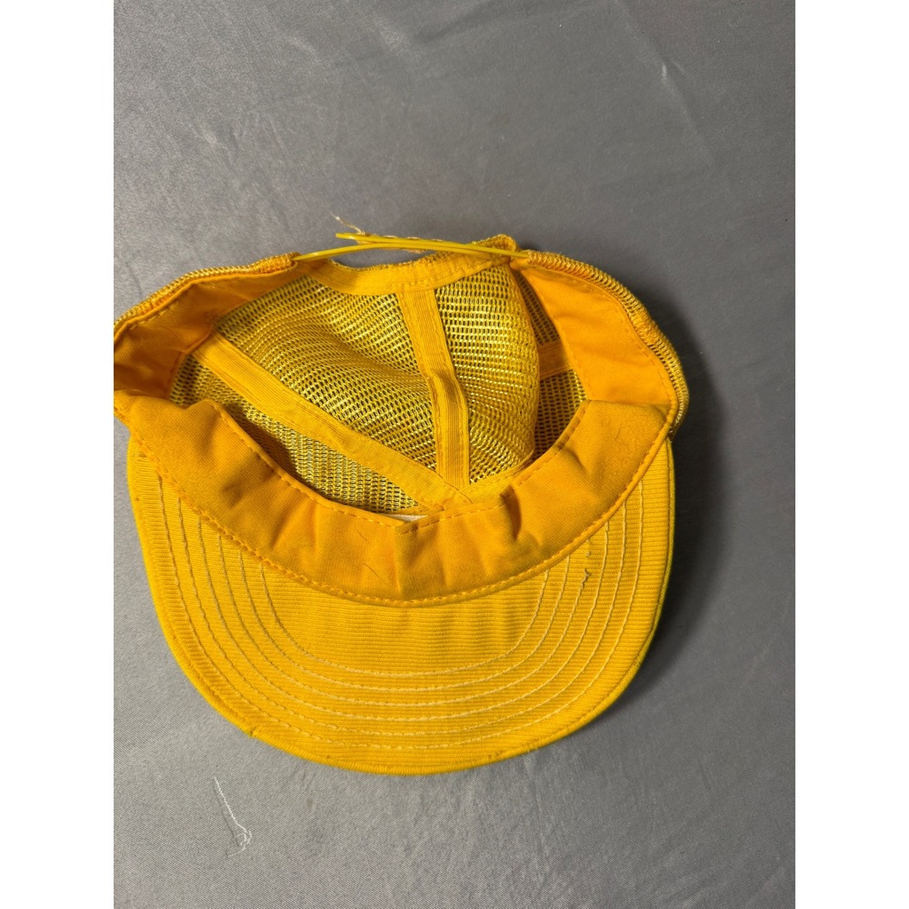 Vintage Levis Strauss & Co Trucker Hat Yellow White Mesh Snapback Patch Cap - Picture 6 of 11